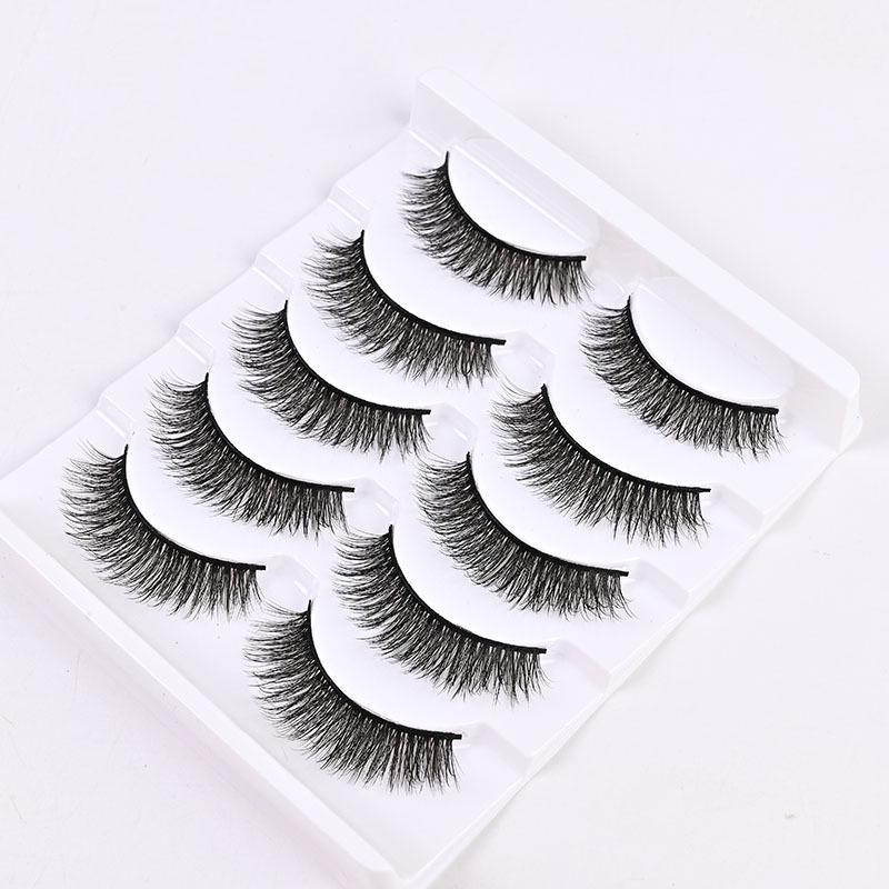 3D Dense Natural Curl False Eyelashes with Hard Stem for Double Eyelids