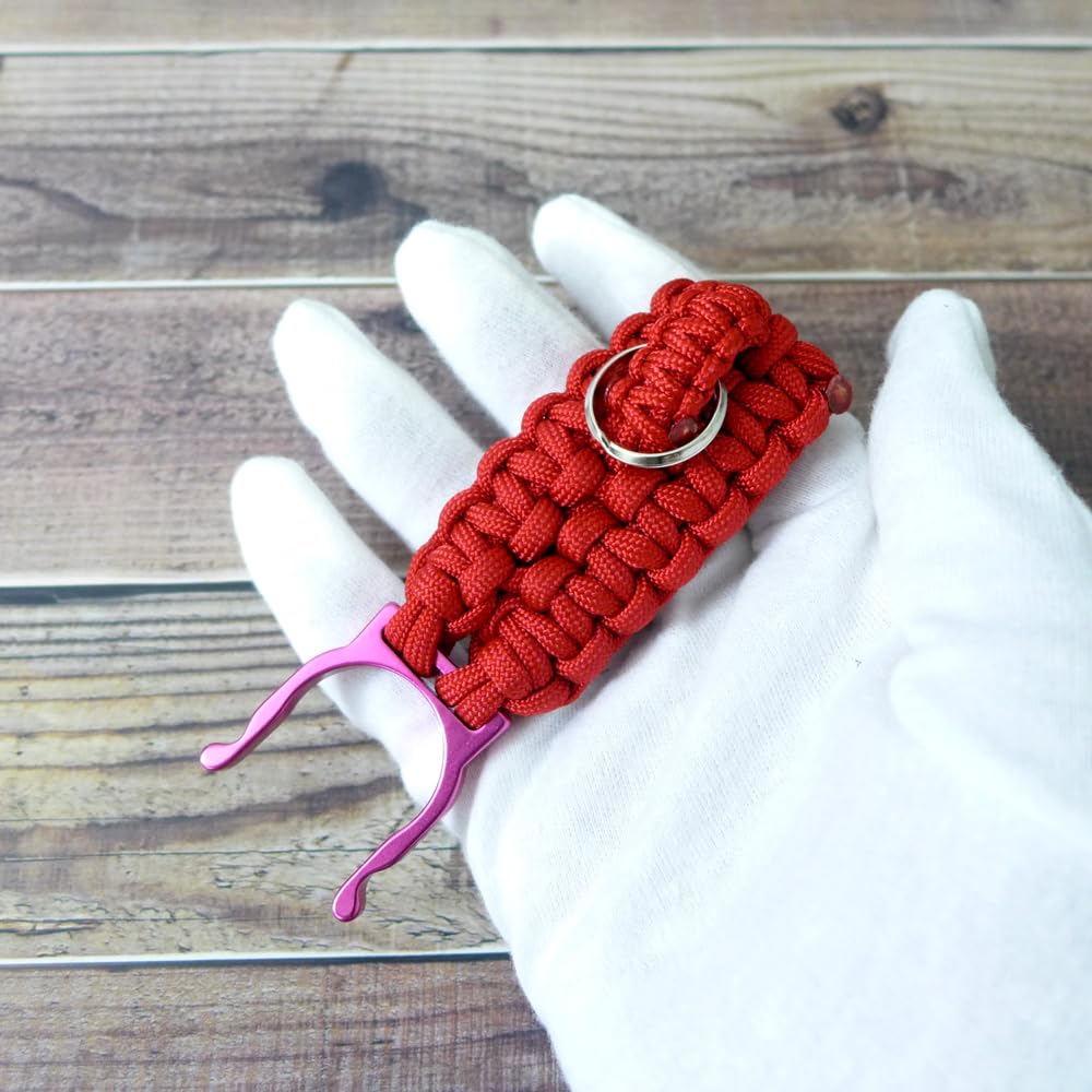EDC Novaputa Slim Red Paracord Pet Bottle Keychain Made In Japan [ROYAL BREEZE]