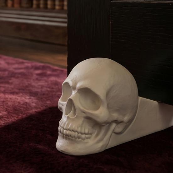 Non Slip Door Stopper Halloween Skull Stopper, 3D Printed Plastic Wedge, Home Decor Base, Decorative Stop for Gothic Room Accessory Spooky