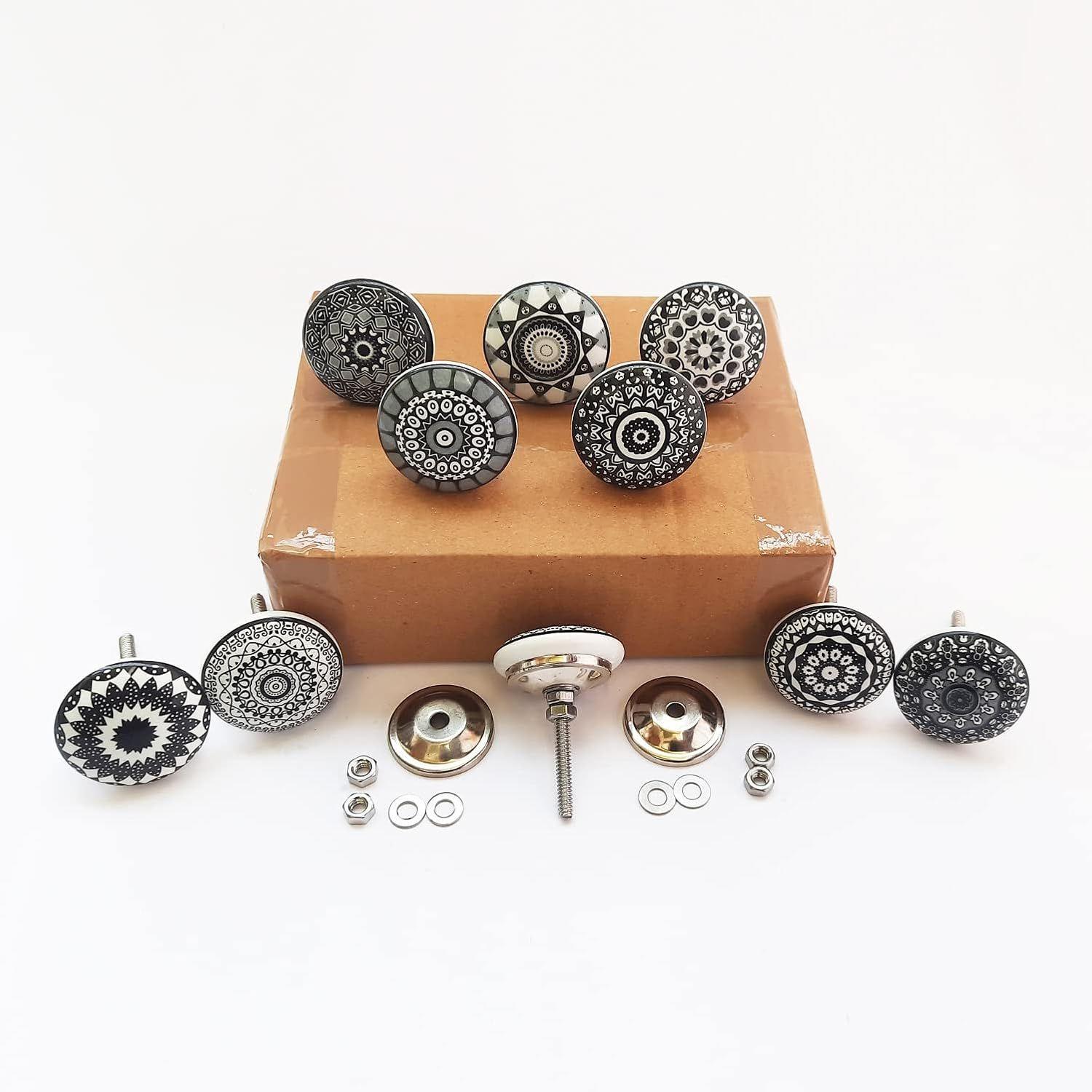 

Винтажные керамические ручки-кнопки для кухонного шкафа, двери и ящика, гардероба, буфета (Набор из 10)