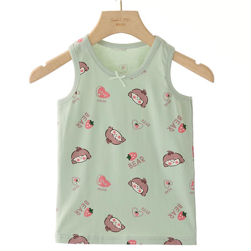 Girls' Cotton Spaghetti Strap Tank Top Sleeveless Base Layer Vest