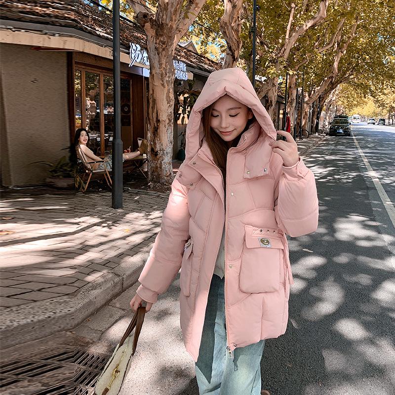 2025 Fall/Winter New Hooded Down Cotton Jacket Women's Plus Size Bread Jacket Loose Women's Thickened Padded Jacket Cotton Jacket