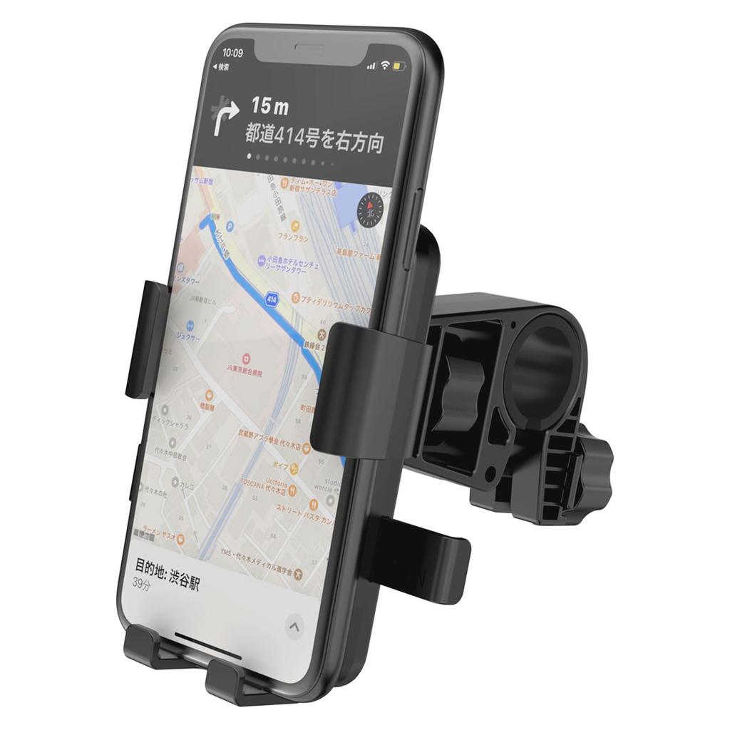Bicycle Smartphone Holder Bicycle Smartphone Holder Road Smartphone Compatible with iPhone iPhone Android Black [2024] One-Handed Operation, Stand,