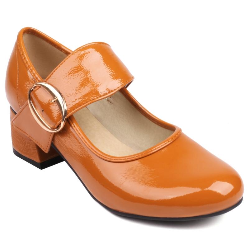 

Модні ремінці Жіночі туфлі на підборах Елегантні зелені чорні туфлі Мері Джейн на низьких підборах Весілля Офісні лофери Туфлі жіночі великого розміру 42 коричневий