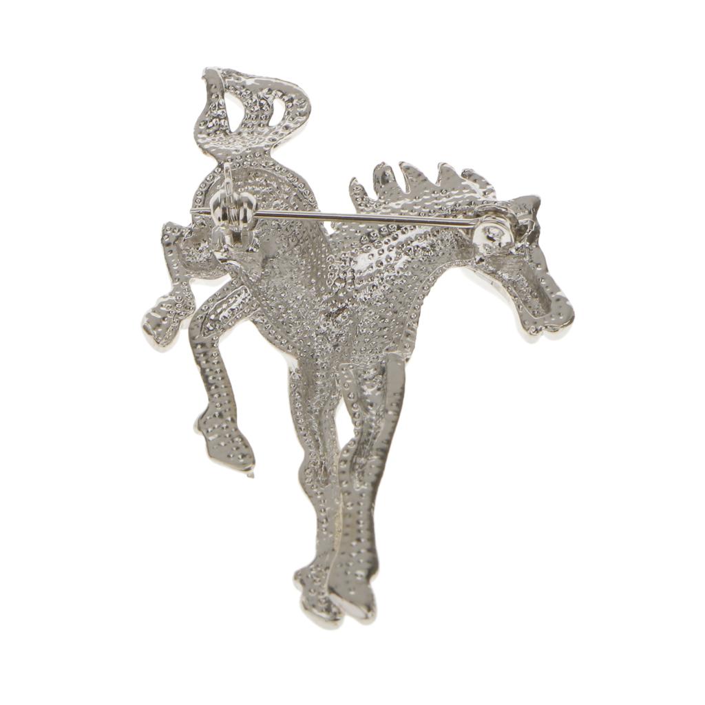 Fashion Metal Animal Horse Brooch Pin Badge Wedding Bridal - Silver