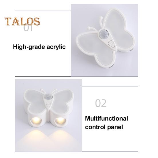 LED Schmetterling Nachtlicht Einstellbare Helligkeit USB Aufladbare Smart Motion Sensor Drahtlose Nachtlicht Nachttisch Lampe