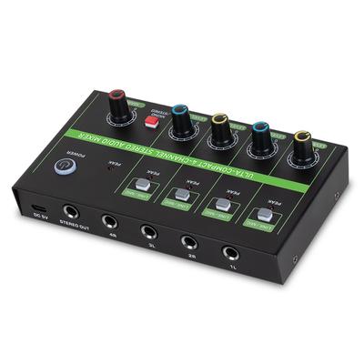 4-kanals ljudmixermikrofon Lågbrus Mono Stereo Line Mixer LINE/MIC Mode Switching Type-C