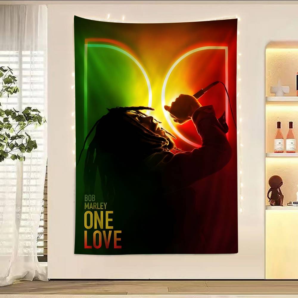

BOB MARLEY SINGER Anime Tapestry Hippie Flower Wall Carpets Dorm Decor Wall Hanging Home Decor 74x94cm(29x37in)