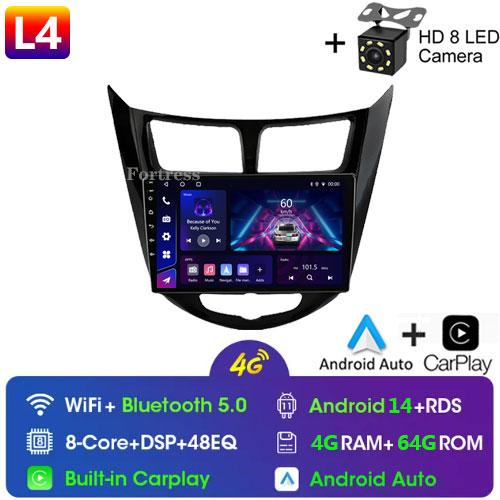 Fortress Android 10 Car Radio For Hyundai Solaris Verna Accent 2010 - 2016 Multimedia Video Player Navi GPS 2 Din DVD Head Unit