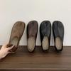 Autumn New Women Flat Shoes Fashion Split Toe Slip On Laofer Shoes Soft Flat Heel Casual Outdoor Single Shoes