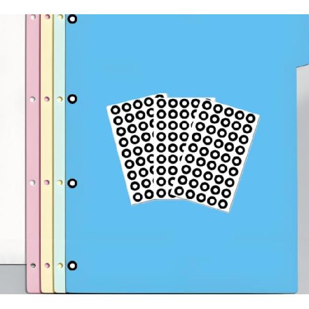 Black Hole Reinforcement Stickers Paper Hole Protectors Round Self-Adhesive 0.25" Diameter Hole Labels 1800 Pcs