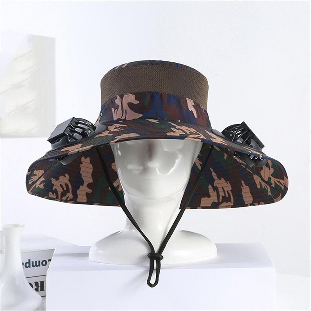 Outdoor Mountaineering Fishing Sun Hat With Large Solar Fan