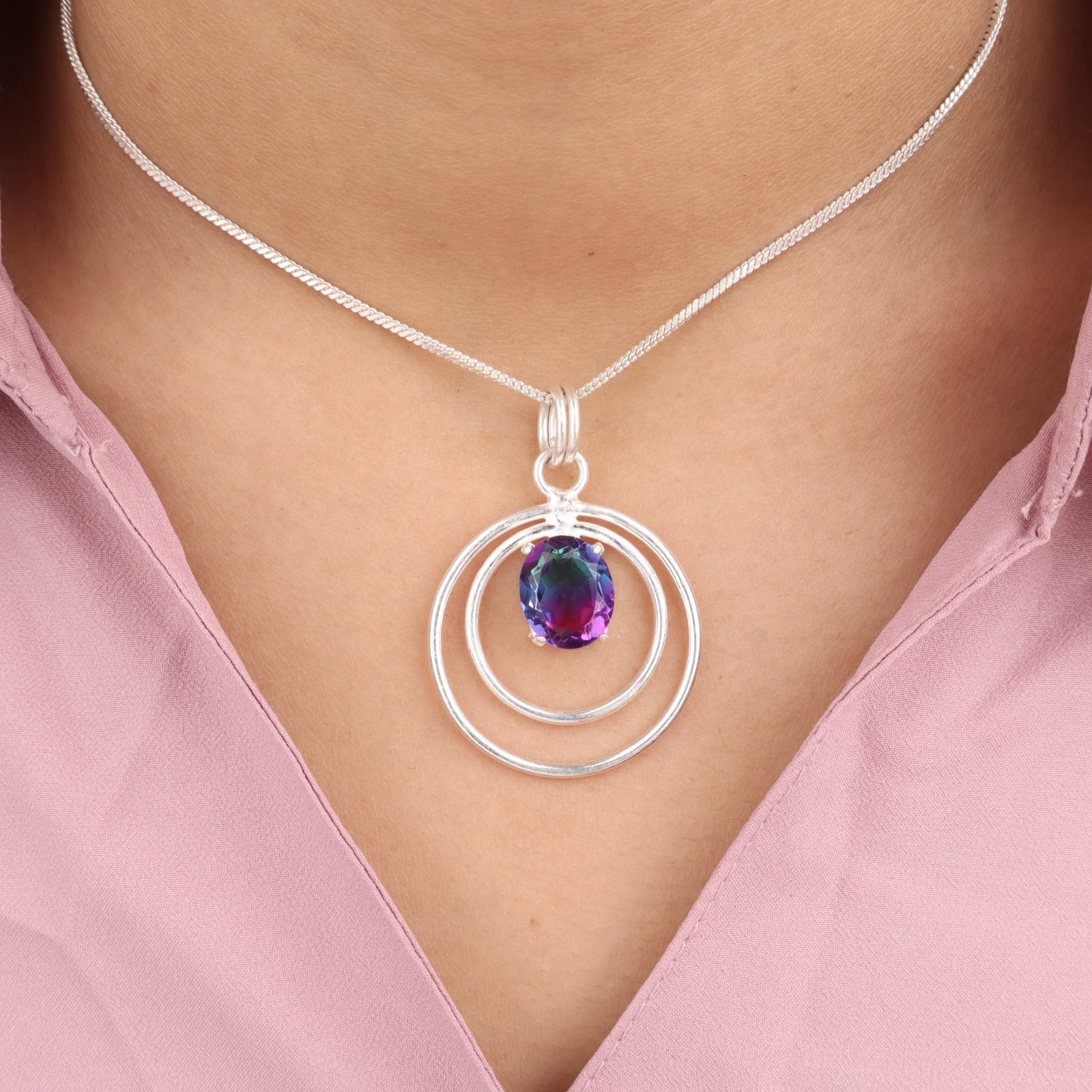 

Bio Orchite Tourmaline Gemstone 925 Sterling Silver Jewelry Women Pendant 1.65 PP-61-50