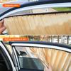 2/4pcs Car Window Sunshade Fully Magnetic Front Back Row Sunshade Curtain Universal Car Side Window Protection Car Curtains