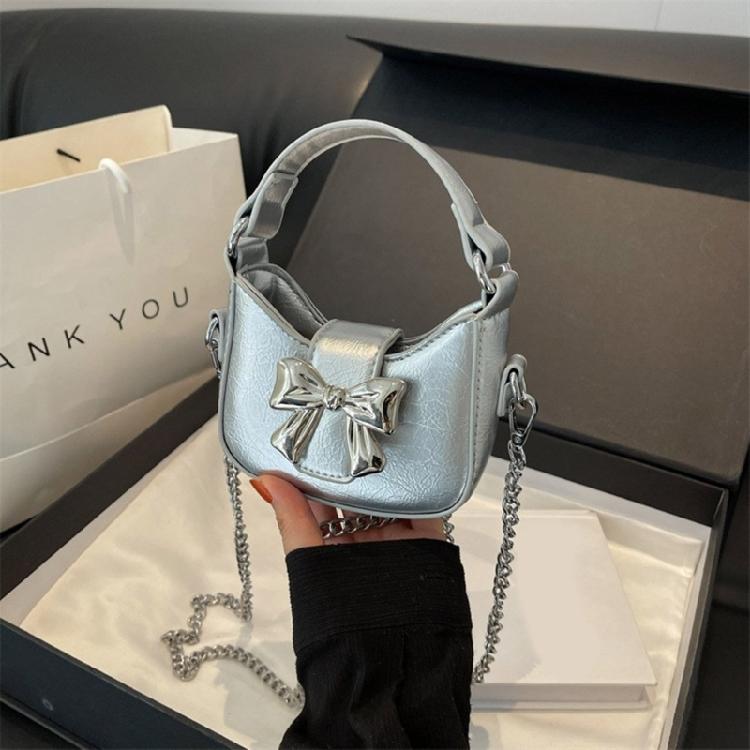 Chain Strap Messenger Bag for Women Bows Shoulder Bag PU Leather Crossbody Bag