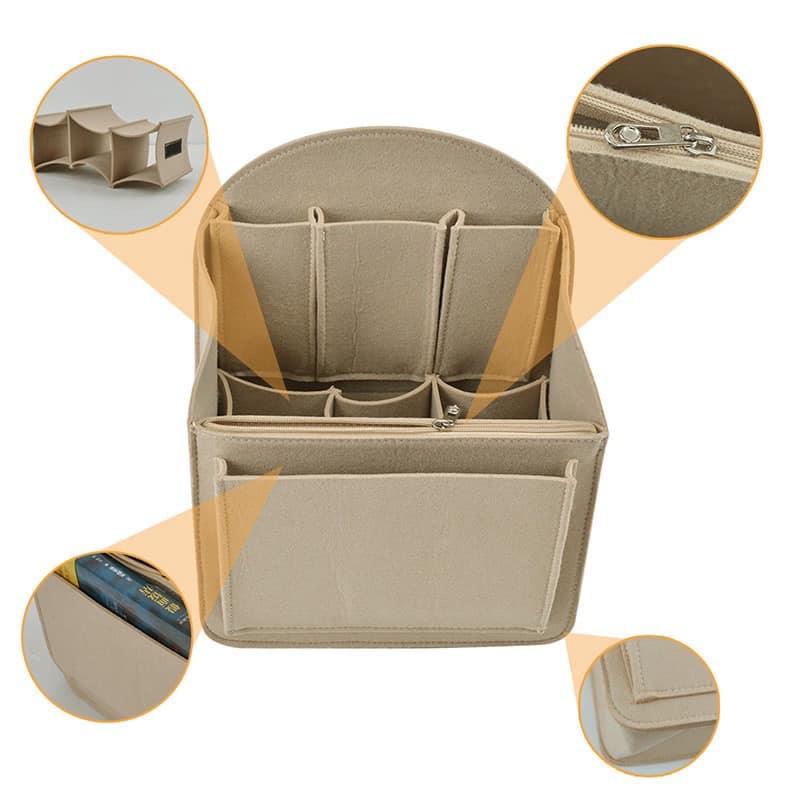 Large Capacity Felt Bag Insert Liner Soft Durable Portable Travel Organizer for Shoulder Handbag Tote Purse Daily Use