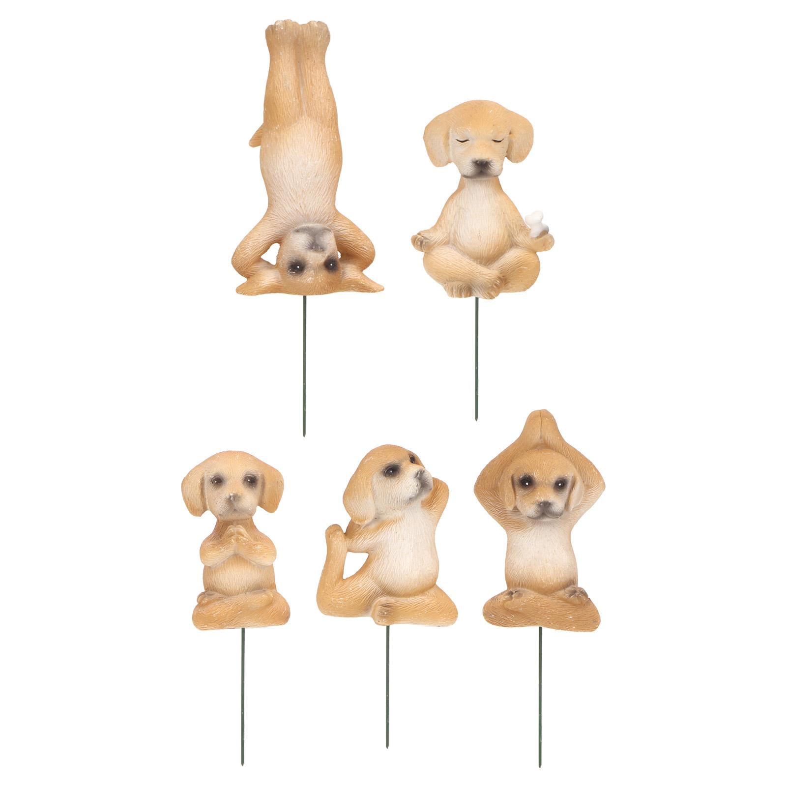 

Садовая статуэтка щенка, расписанная вручную, 5 разных поз, декоративная, легкая, водонепроницаемая, из смолы, газонная собака