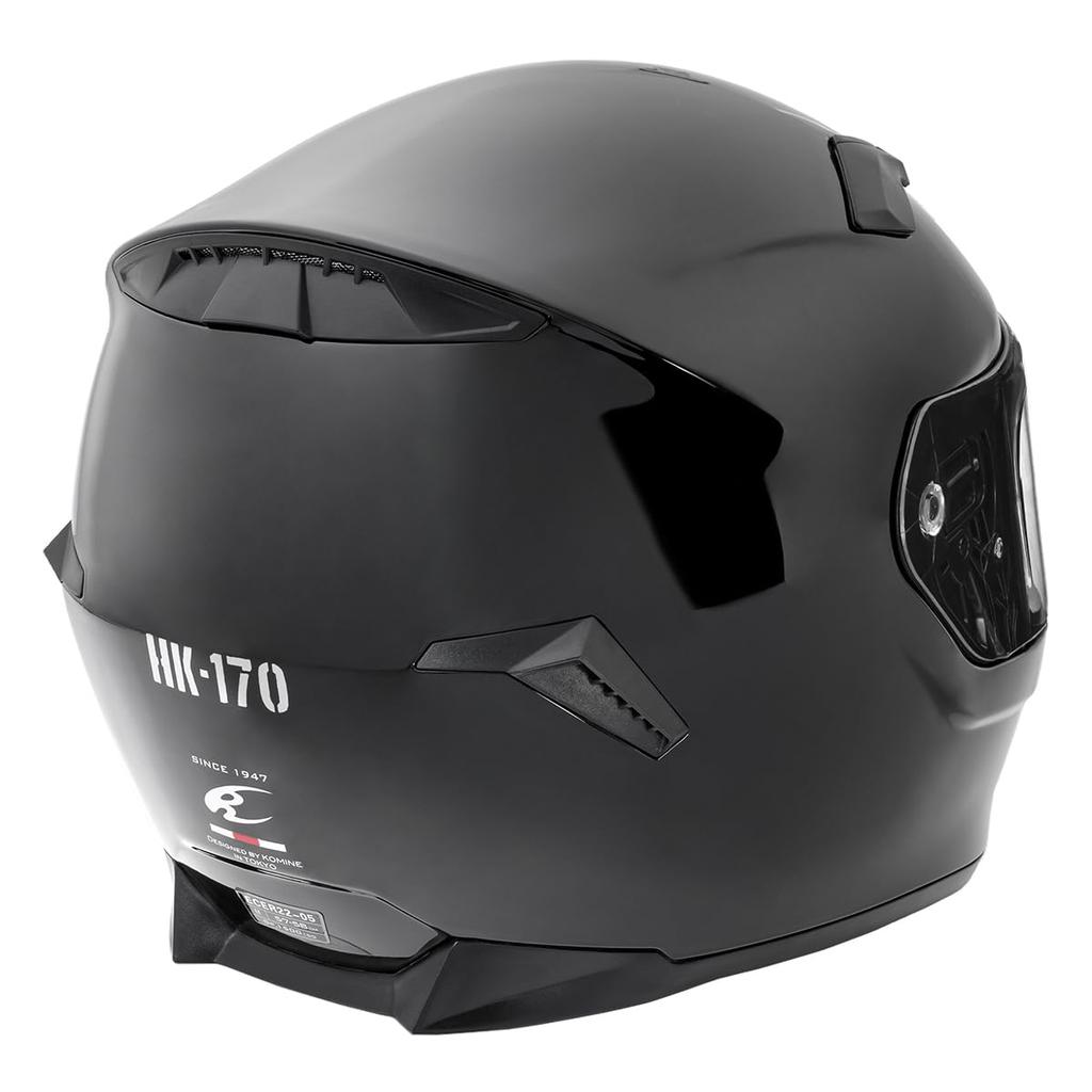 KOMINE FL Full Face Motorcycle Helmet Gloss Black L HK-170