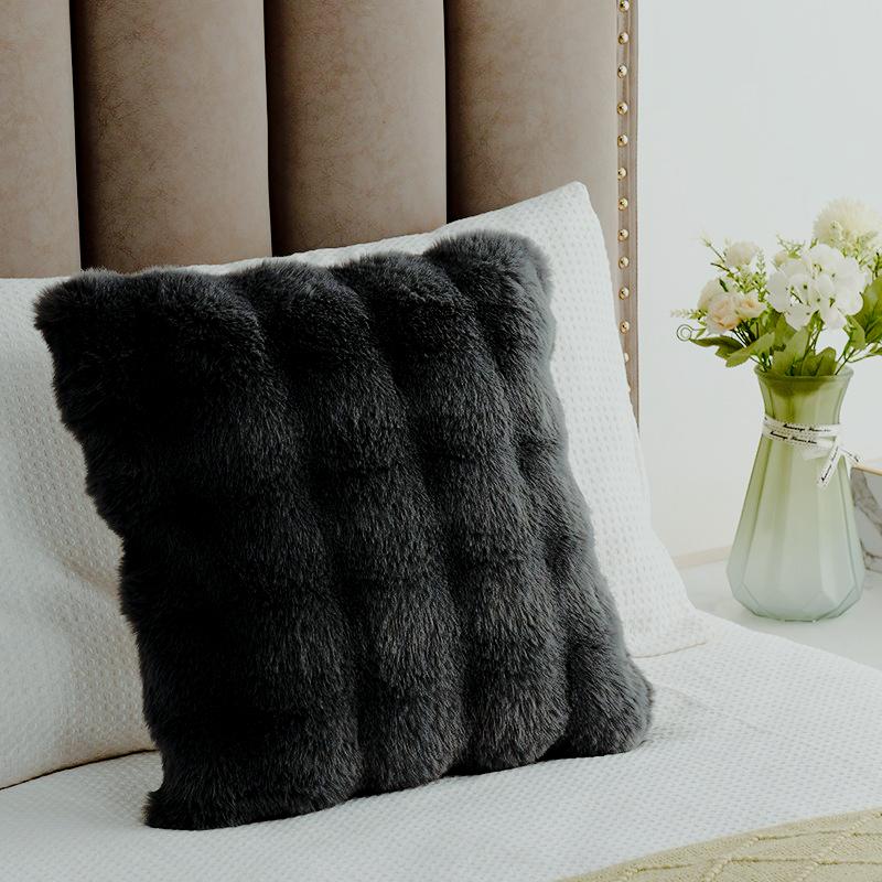 Federa Cuscino Peluche a Bolle in Finta Pelliccia di Coniglio Morbida Soffice Delicata sulla Pelle Quadrata Rettangolare per Divano Letto Arredamento Casa