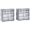 Multi-drawer Organizers with 12 Drawers 2 Pcs 26.5x16x26 Cm