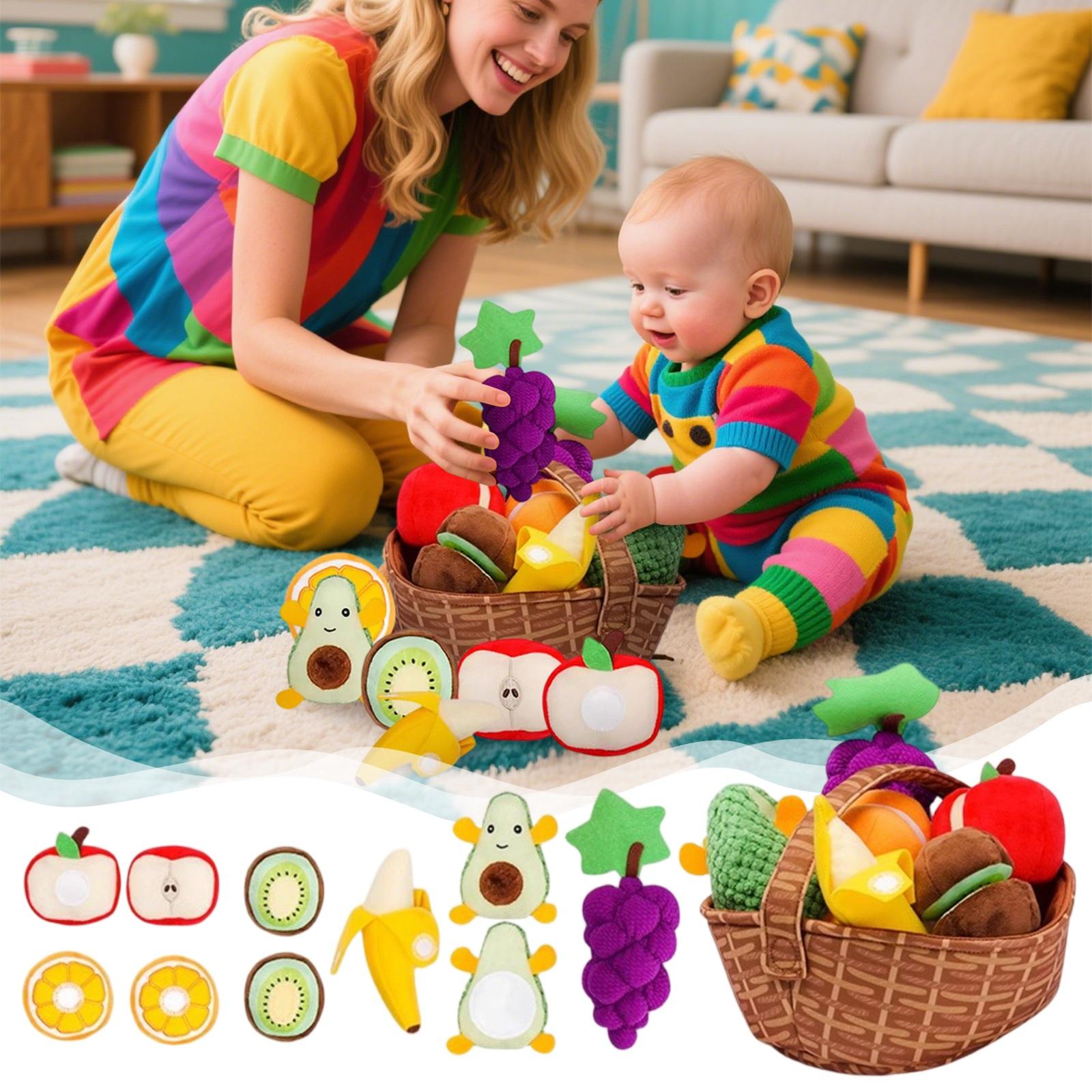 

7 Pieces Toy Set, Color-Coded Fruit Plush Toys, Sensory Toys, Suitable For Babies, Early Education Gift. One Size