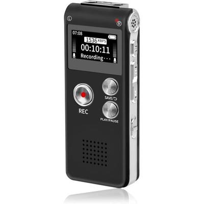 Fikyra 16GB Digital Voice Recorder Dictaphone, USB Rechargeable Et 30 Hours of Recording, Digital Audio and MP3 Player, for
