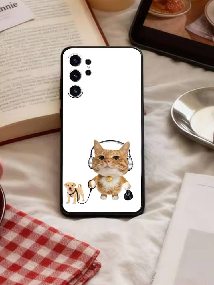 

Чехол для телефона Goofy Cool Cats с большими глазами для Samsung S26,S25,S24,S23,S22,S30,S21,Ultra,Plus,FE 5G Черный Мягкий Чехол Samsung S30plus5G