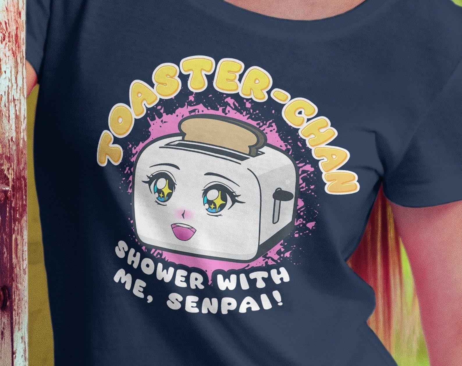 Anime Toaster-Chan Senpai T-Shirt – Funny Manga Tee S