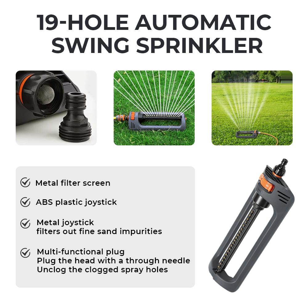 Oscillating Sprinkler Indestructible Rustproof Automatic Swing Irrigation Sprinkler 4 Modes for Large Lawn Yard and Garden Gass