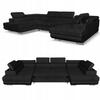 U-shaped Corner Sofa Bed, Extendable F. Bosso Family Sleeping Furniture Black Velvet