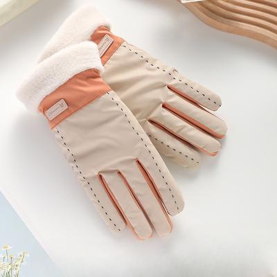 Warm Gloves Cloud Velvet Women Waterproof Cold-proof Riding and Driving Anti Slip Cute Student Thickened Touch Screen Ski Gloves