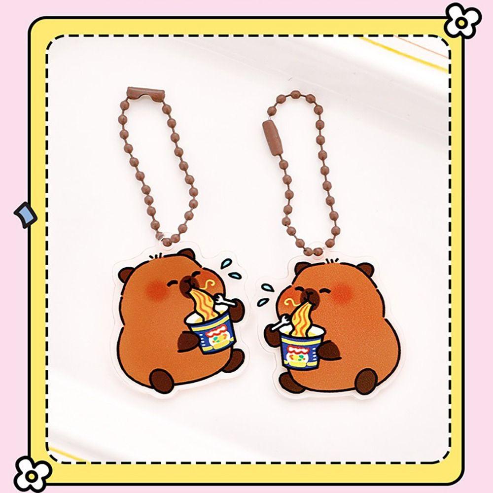 Cute Capybara Keychain Pendant Acrylic Keychain Decoration Lover Gift Acrylic Keychain  for Girl