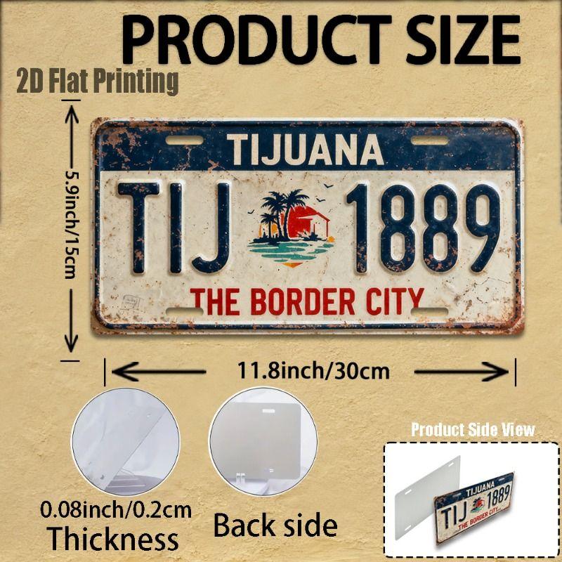 Car License Plate Metal Wall Decor 15x30cm