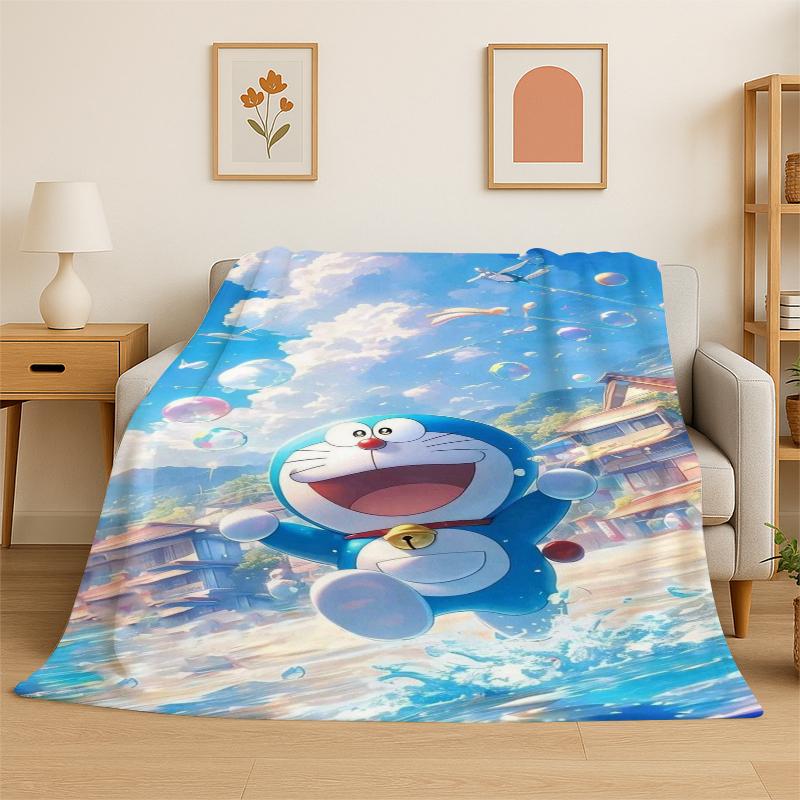 Cartoon D-Doraemon Dream Anime Flannel Blanket Soft Warm Throw Blanket for Bedroom Living Room Bed Travel Camping Picnic Kid
