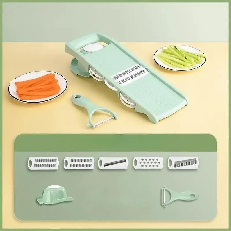 

Stainless Steel Vegetable Grater, Potato Shreds Magic Tool, Household Board Slicer, Multi-functional Slicer for Restaurants зелёный