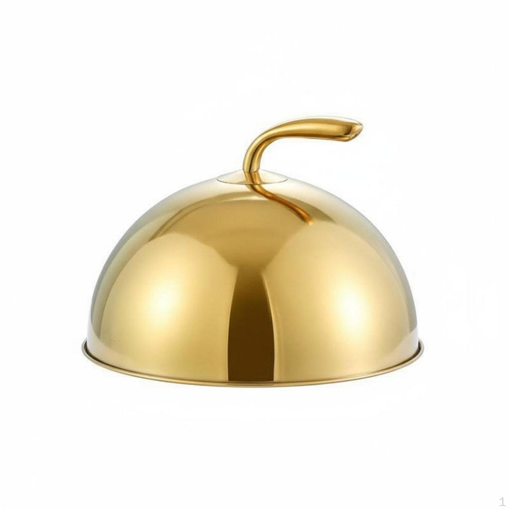 Restaurant Plate Cloche AntiScald Handle Stainless Steel Food Dome Mirror Shiny Metal