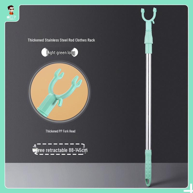 Stainless Steel Retractable Clothes Drying and Retrieval Pole for Home, Dorm, and Balcony.
