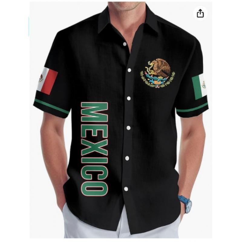 A new large-size men's fashion digital printing short-sleeved shirt in summer from the source manufacturer