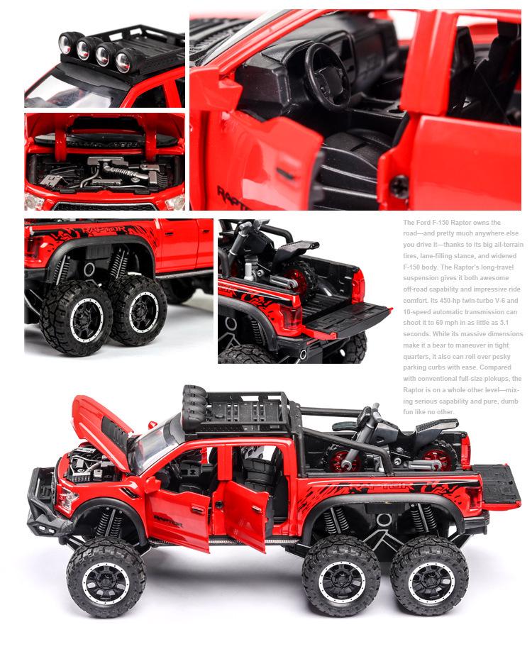 1:28 Die-cast Raptor F150 Toy Truck - Alloy Off-road Vehicle Model for Children