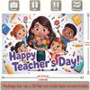 2D Teacher's Day Backdrop for Classroom and School Celebration Party