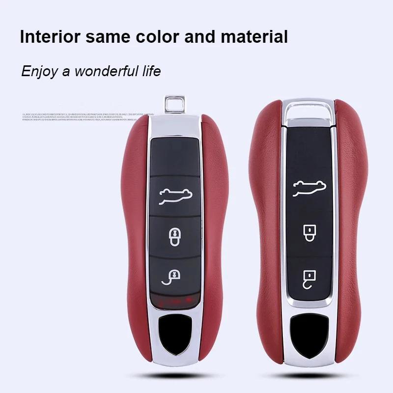 Leather Fob Remote Keys Case Key Cover Key Shell Replace For Porsche Boxster Cayman 911 Panamera Cayenne Macan