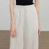 Women's Striped Linen-Feel Wide-Leg Casual Pants