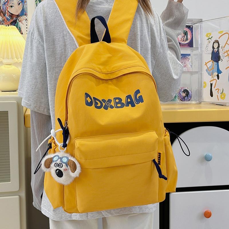 

Student Schoolbag Female Letter Backpack Large Capacity Travel Backpack синій