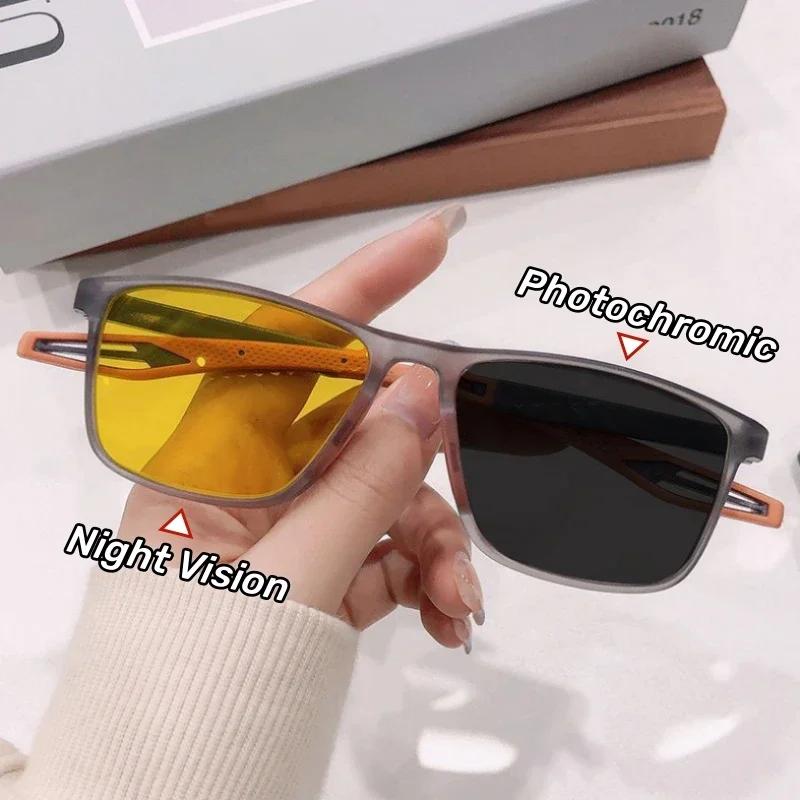 Men s Classic Square Photochromic Glasses Night Vision Driving Ultra-light Fashion Eye Protection Outdoor 0