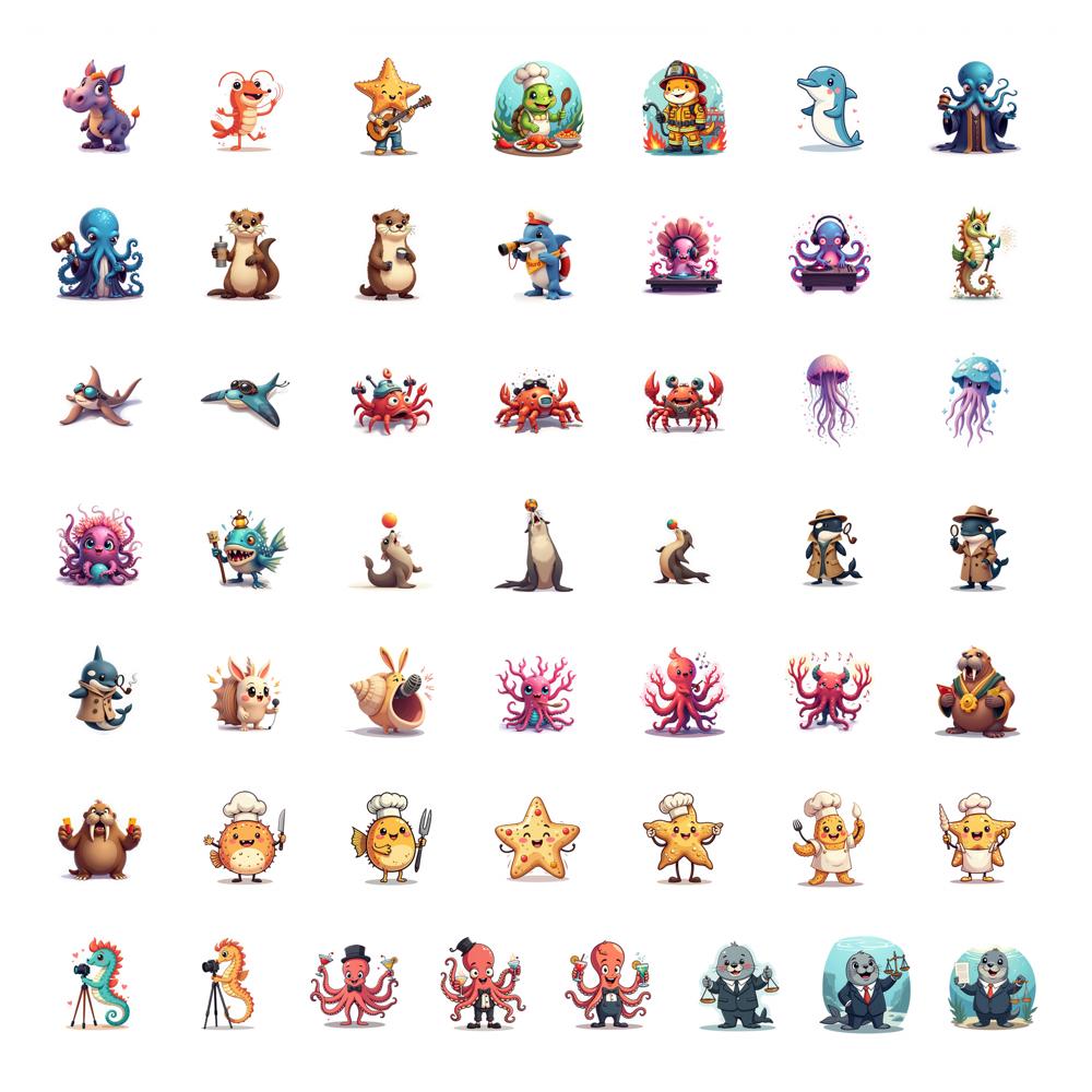 

50pcs Stickers Teacher Reward Stickers Animal Stickers For DIY Phone Guitar Laptop Notebook Suitcase Cup Guitar Laptop Helmet