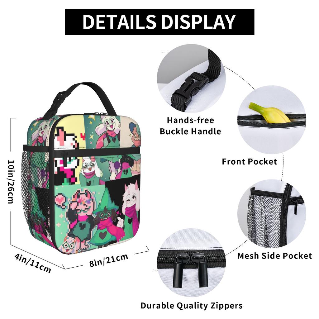 Ralsei Game Deltarunes Insulated Lunch Bags Portable  Meal Container Cooler Bag Lunch Box Tote College  Outdoor Men Women