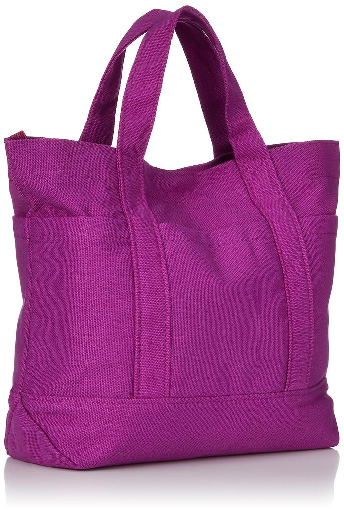 Канвасна сумка-шопер Moz, Міні, М, С (прим. 31 x 23 см), Вишитий, з кишенею та ґудзиком, фіолетовий та рожевий, ZZHC-04 (Баклажани)