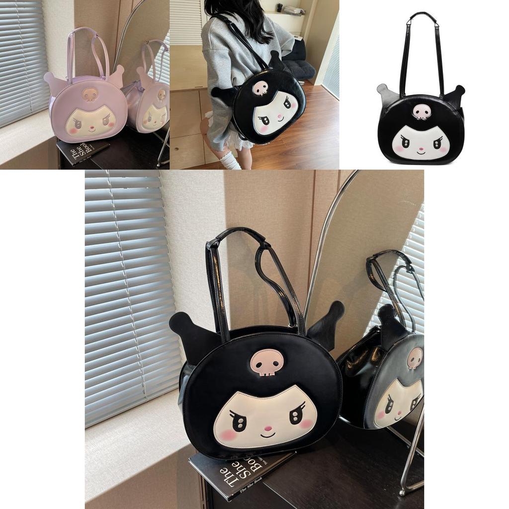 Kuromi Cute Girls Summer Backpack With Macaron Color Pu Material For Daily Use