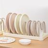 AEE4-Pots And Pans Organizer For Cabinet, Pot Lid Holder For Kitchen Counter With Adjustable Plug-In Divider
