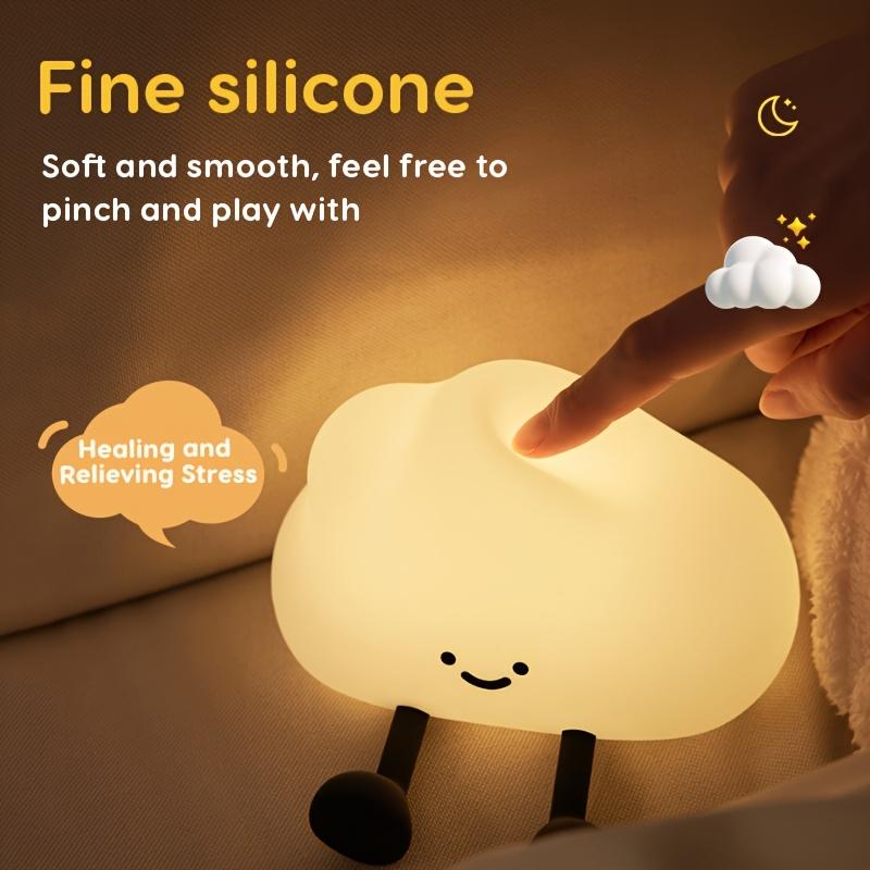 Schlafzimmer weiches Licht Schlaflampe, weiches sicheres Silikonmaterial Kinderzimmer Nachtlicht, Wolkenform Traum Cartoon Lampe, Touch-Steuerung